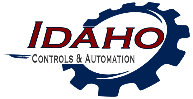 Idaho Controls & Automation logo with red text and a blue gear