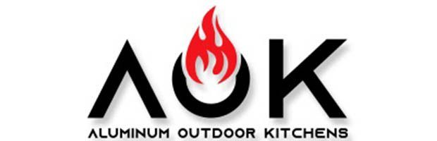 A logo for a company called Aluminum Outdoor Kitchens