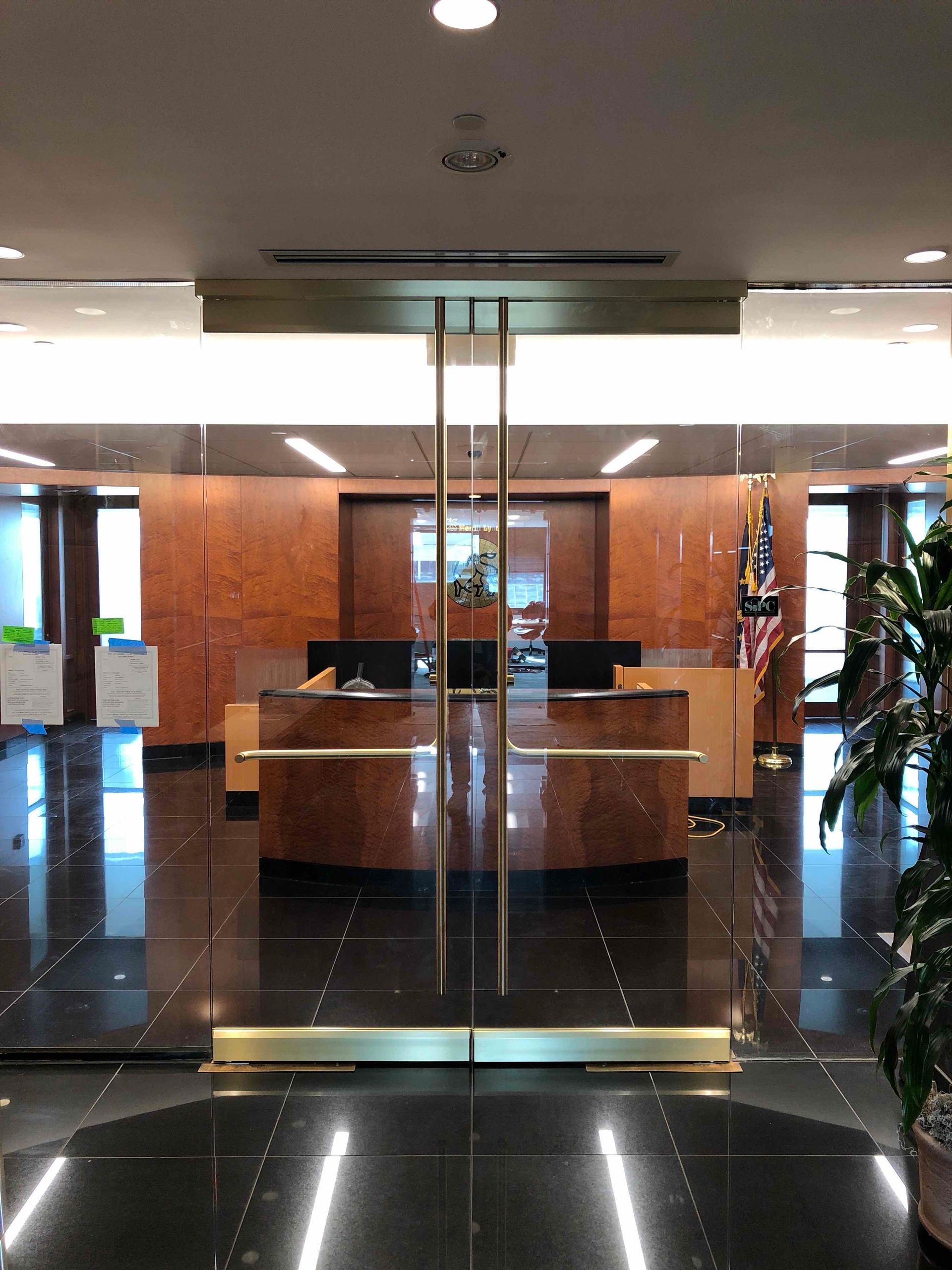 building glass doors