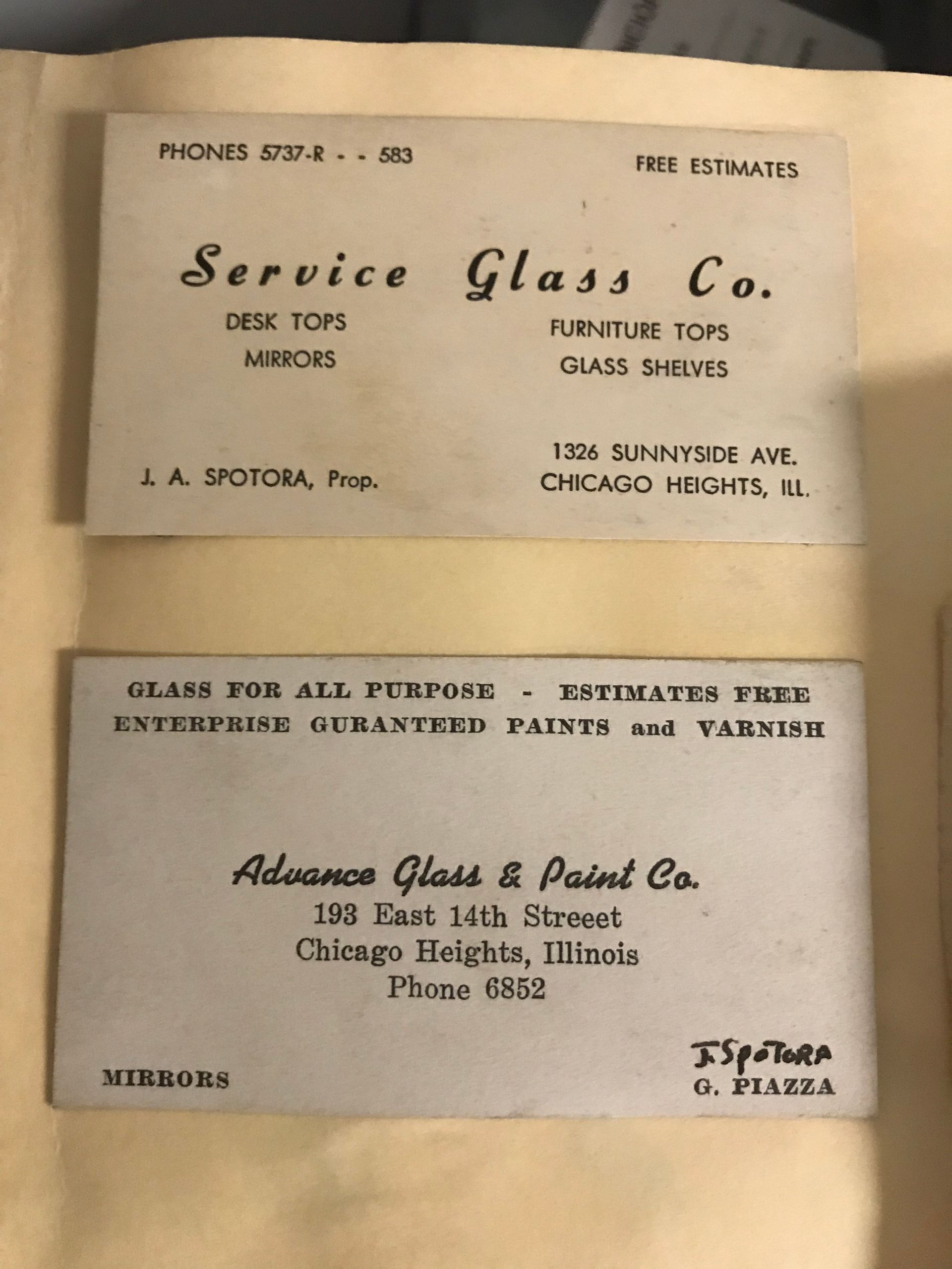 old business cards