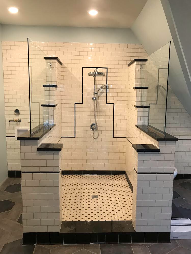 shower walls on both side