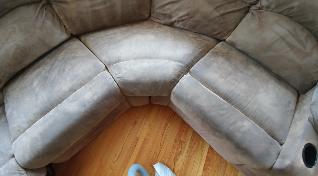before upholstery cleaning