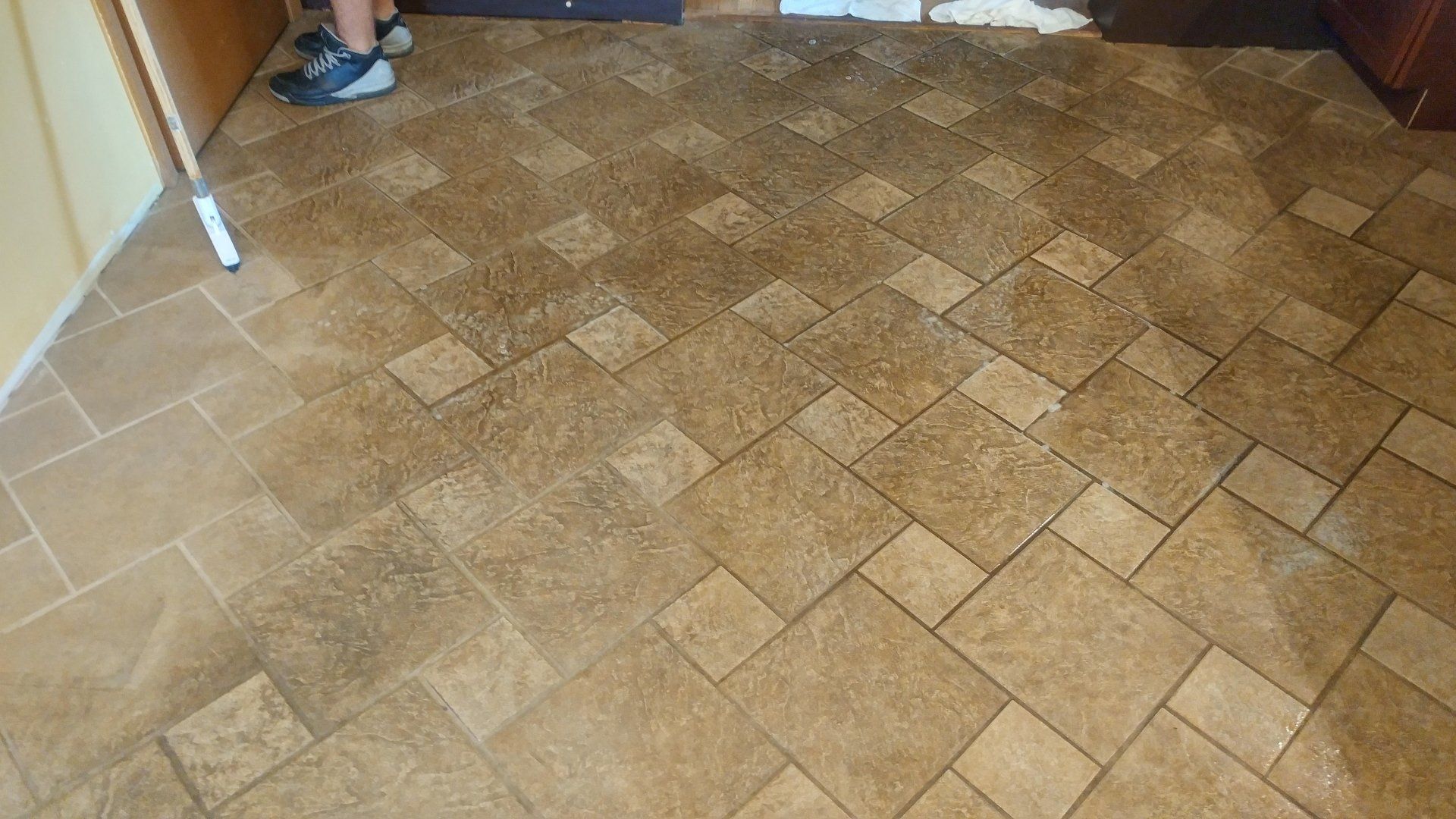 before tile cleaning