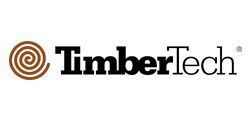 A logo for timbertech with a spiral on a white background.