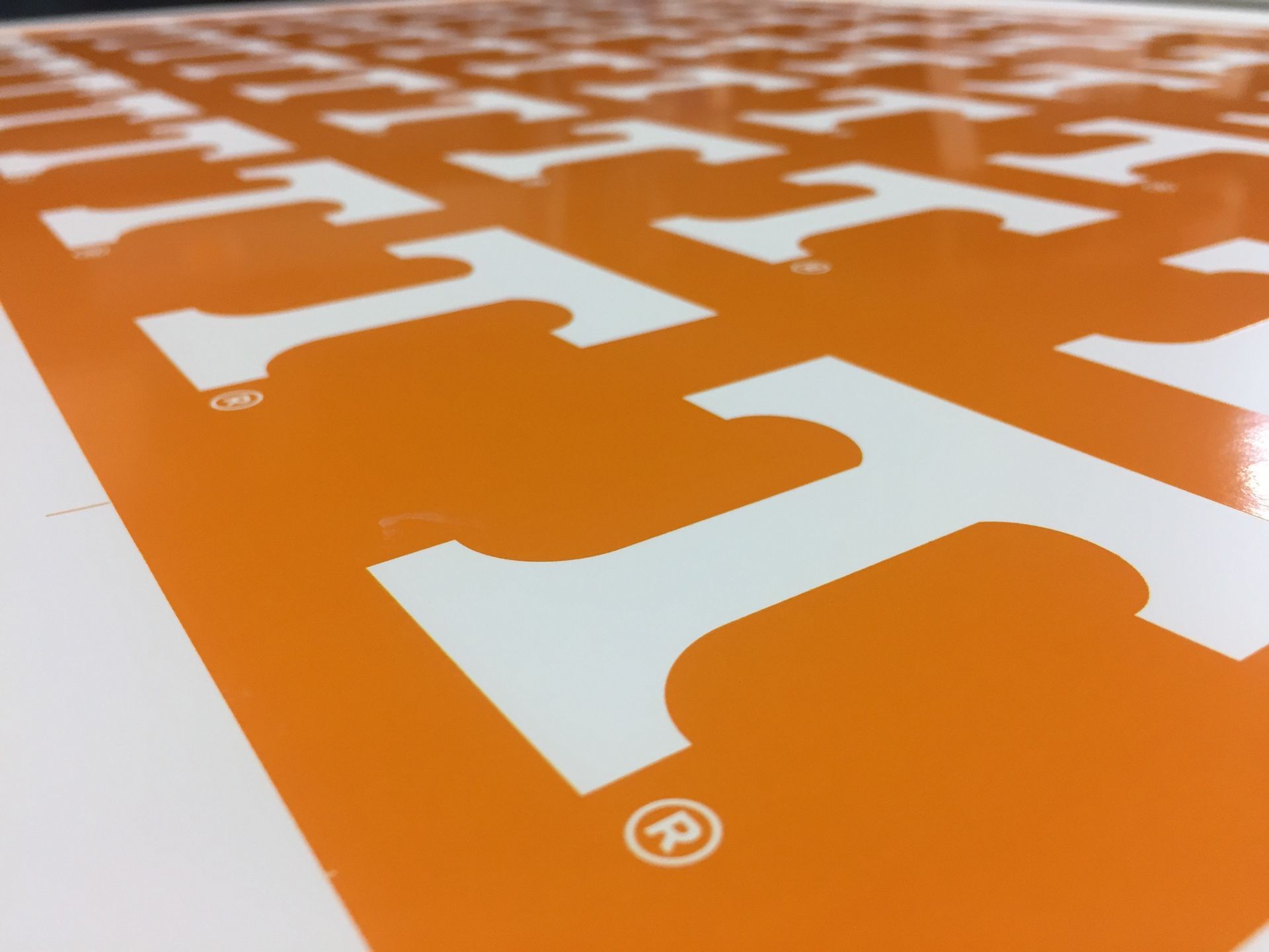 Sheet of orange and white