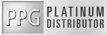 The ppg platinum distributor logo is shown in black and white