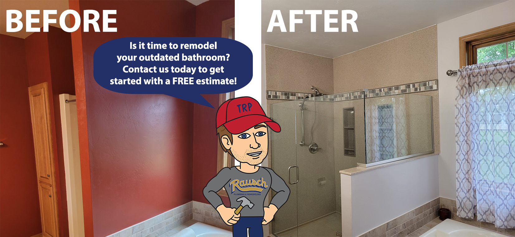 bathroom remodel, before and after bathroom, bathroom inspiration, remodel inspo, the onyx collection, tim rausch plumbing