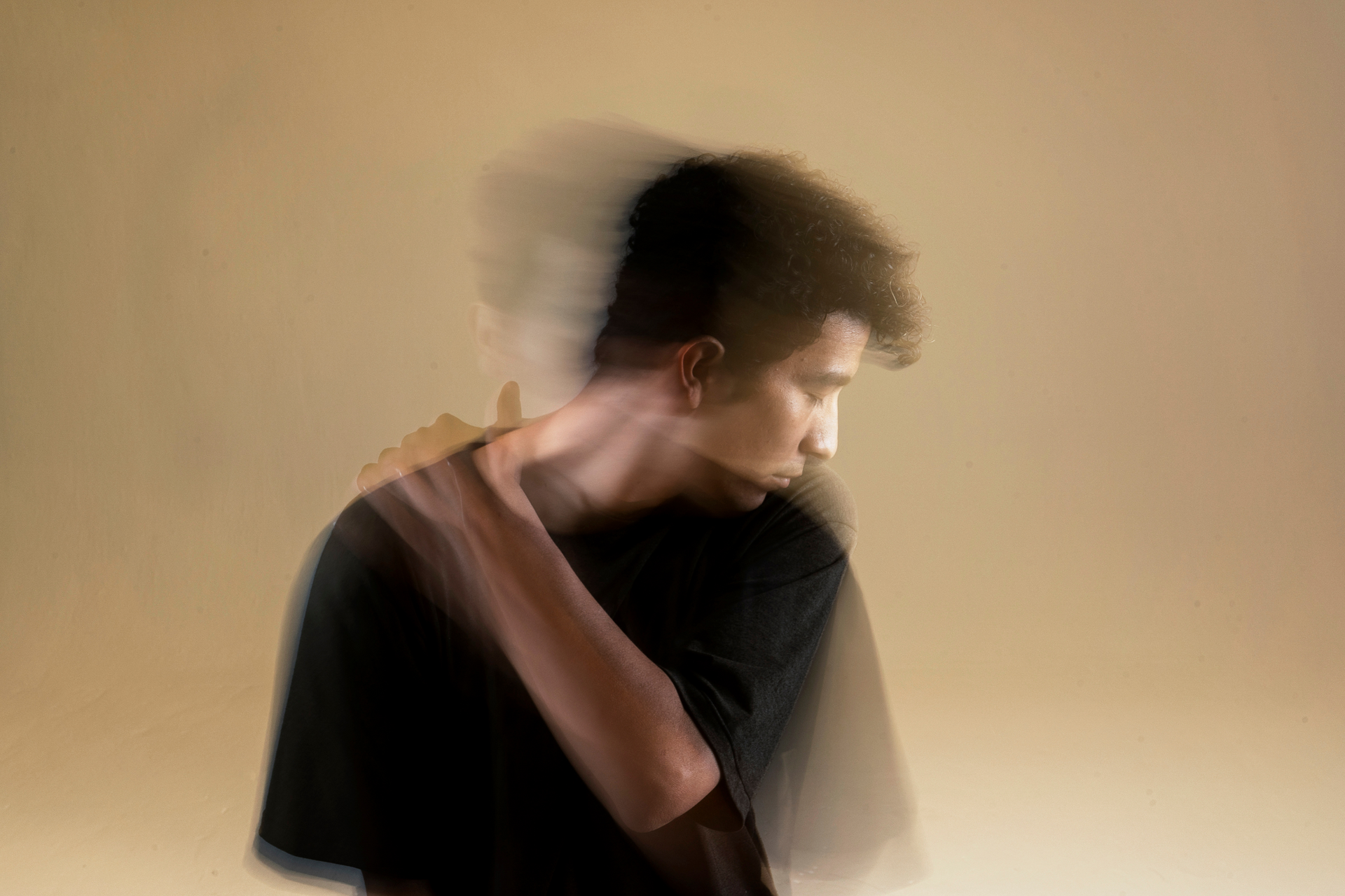 A blurred photo representative of a teen with anxiety