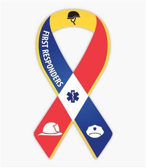 A ribbon symbolizing support for first responders, representing gratitude and recognition for their service and sacrifice.