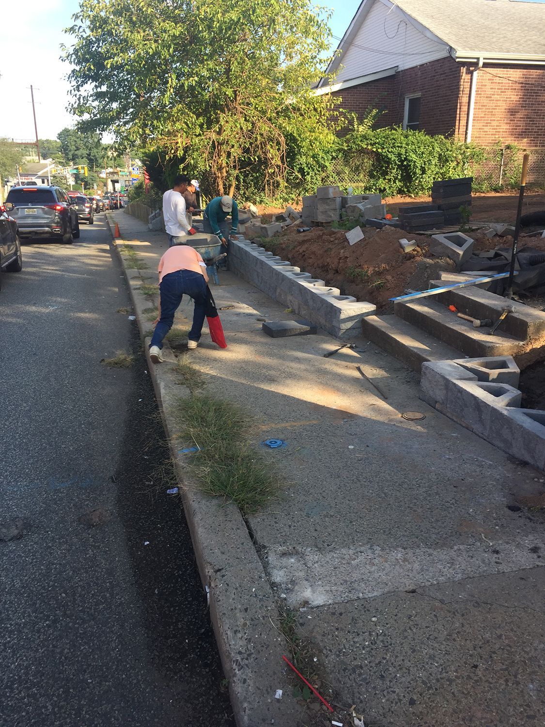 Retaining wall installation
