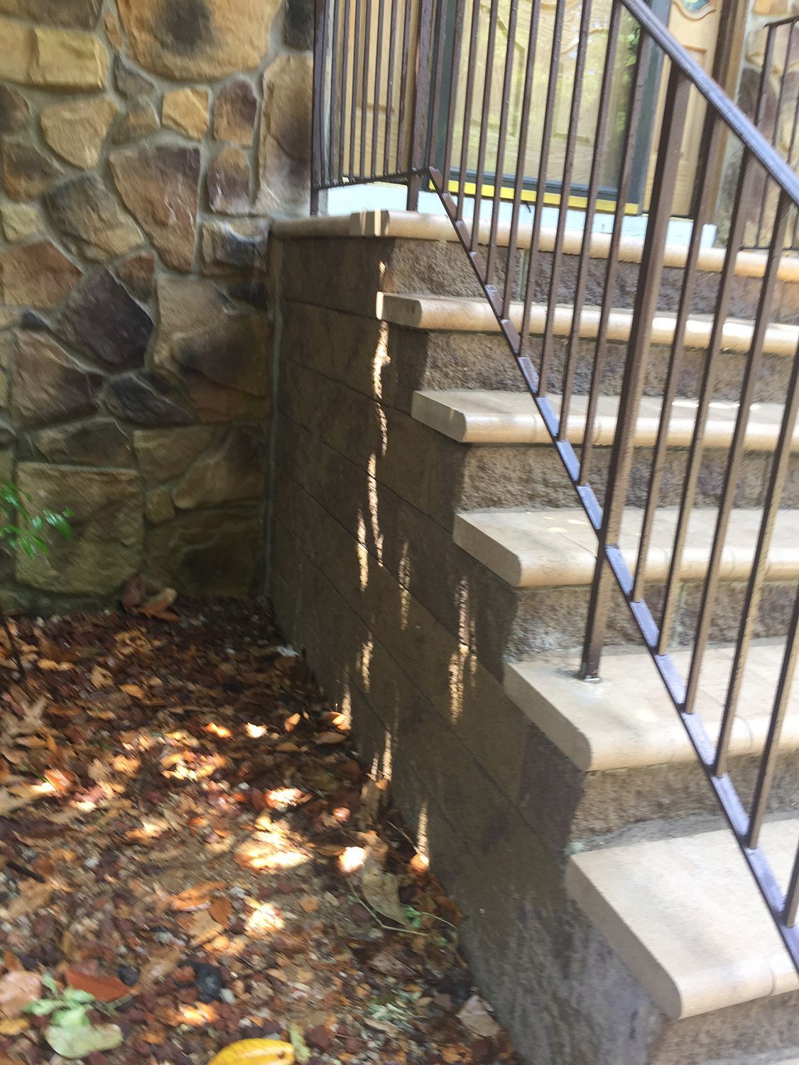 Concrete stairs with handrail