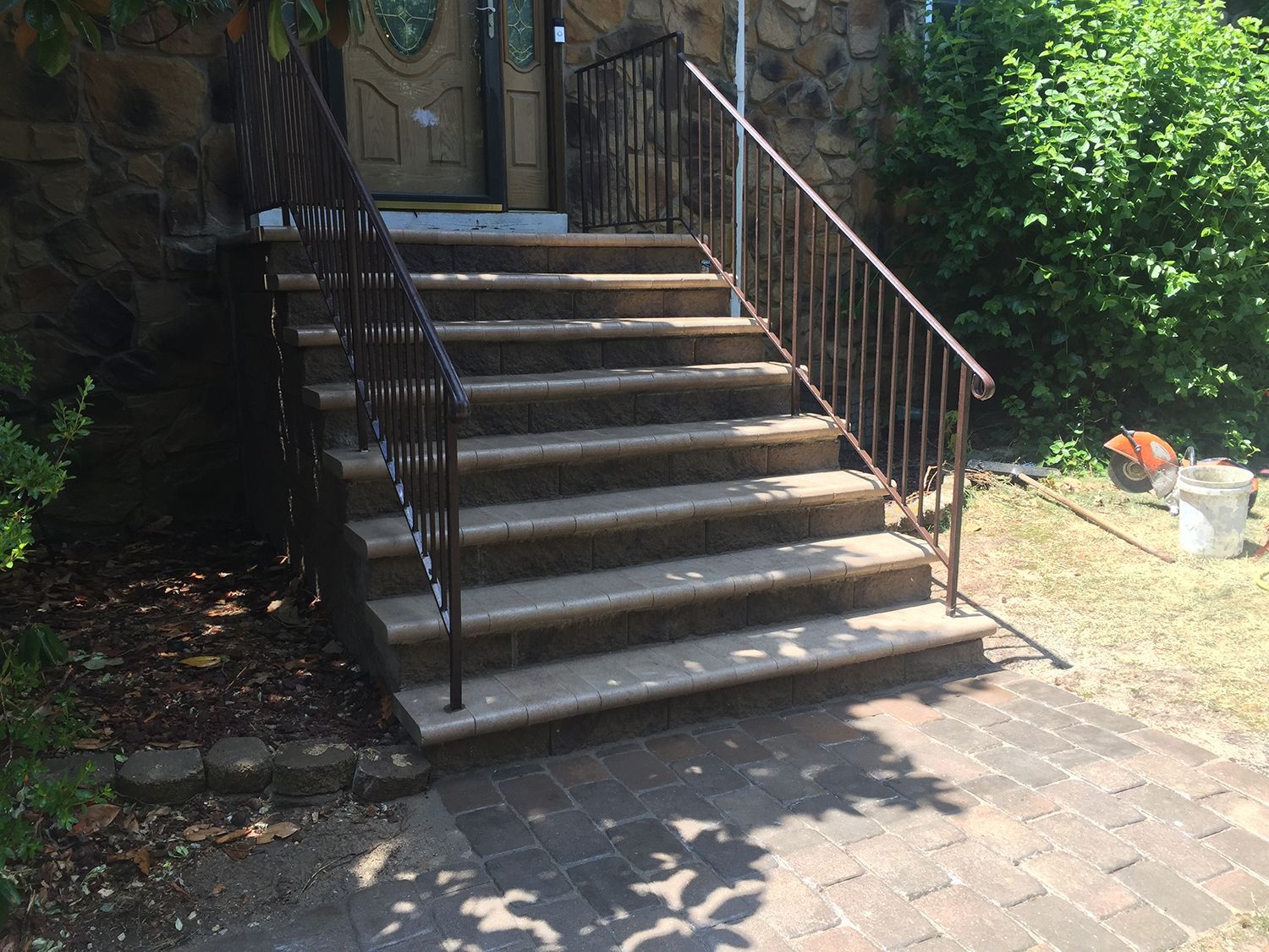 Stone stairs and railing