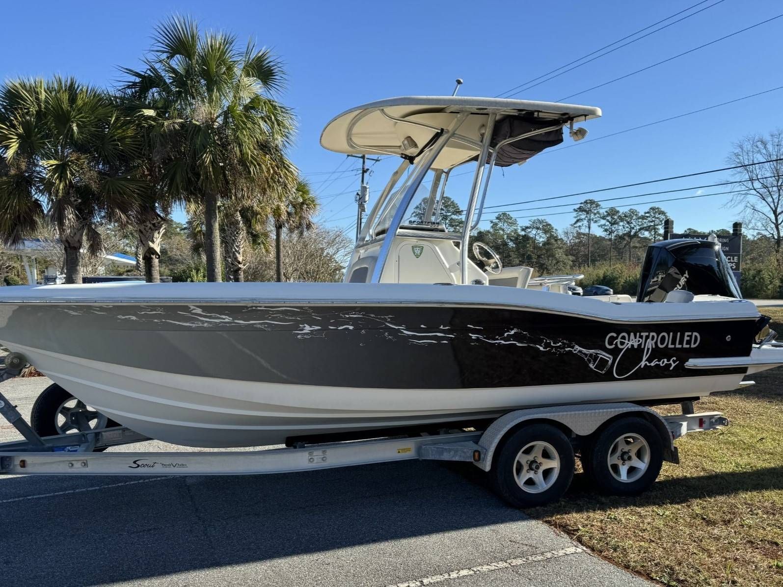 Boat on a trailer with 