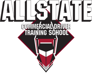 Allstate Commercial Driver Training School logo with red, black, and white shield emblem