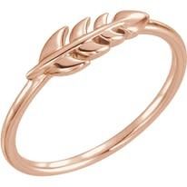 Rose gold feather ring.