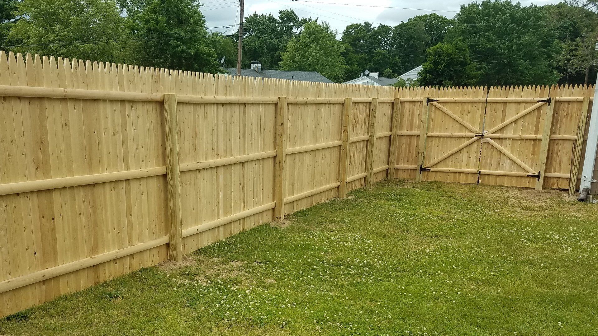 Wood fencing