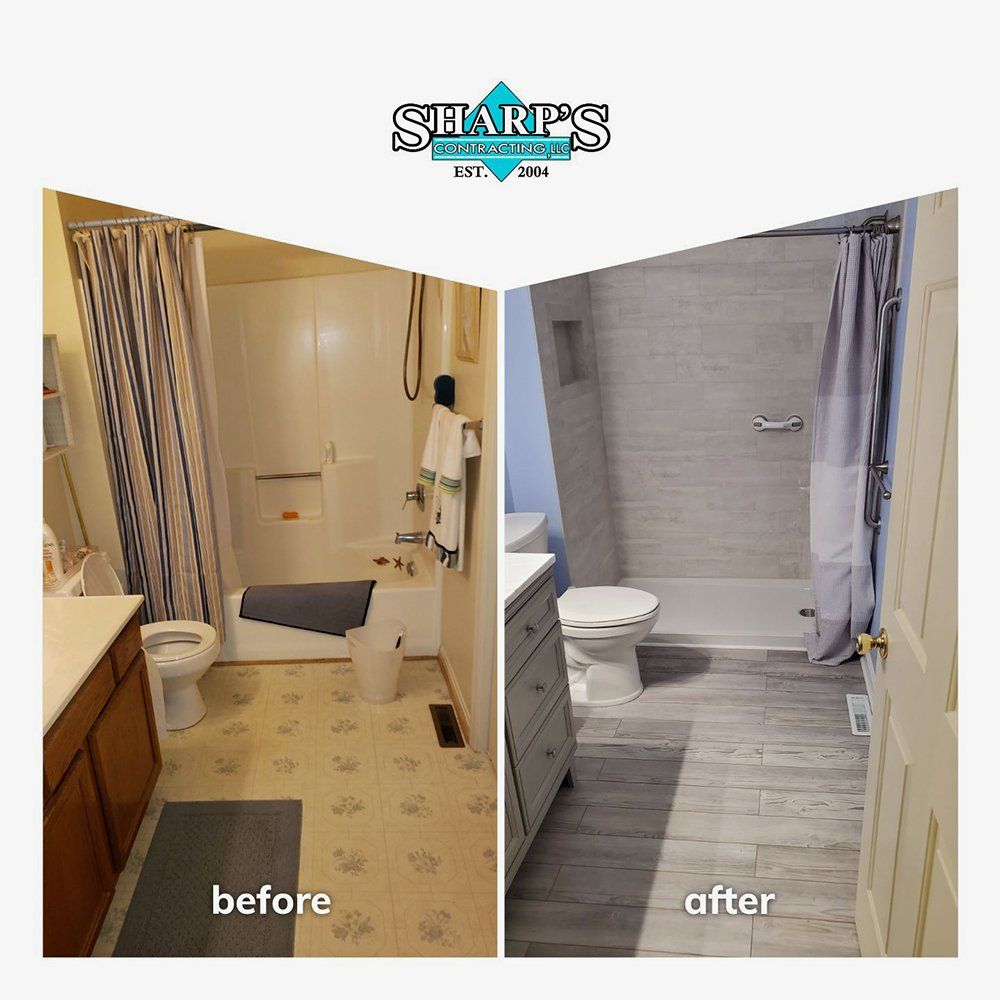 Before and after bathroom renovation