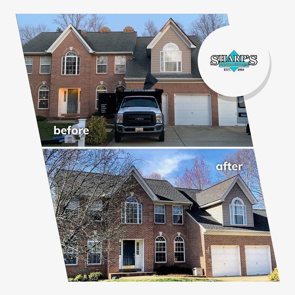Before and after residential roofing