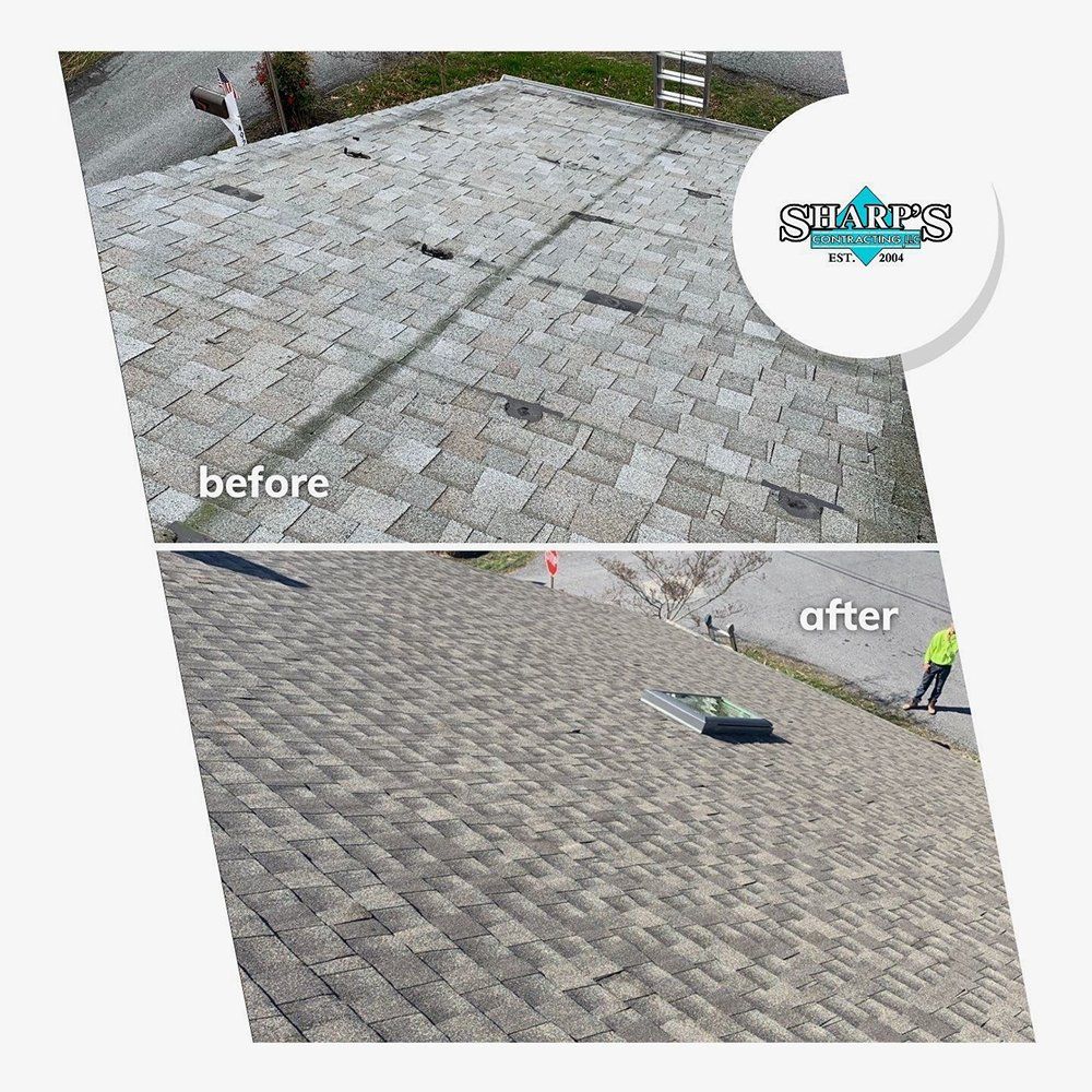 Before and after residential roofing