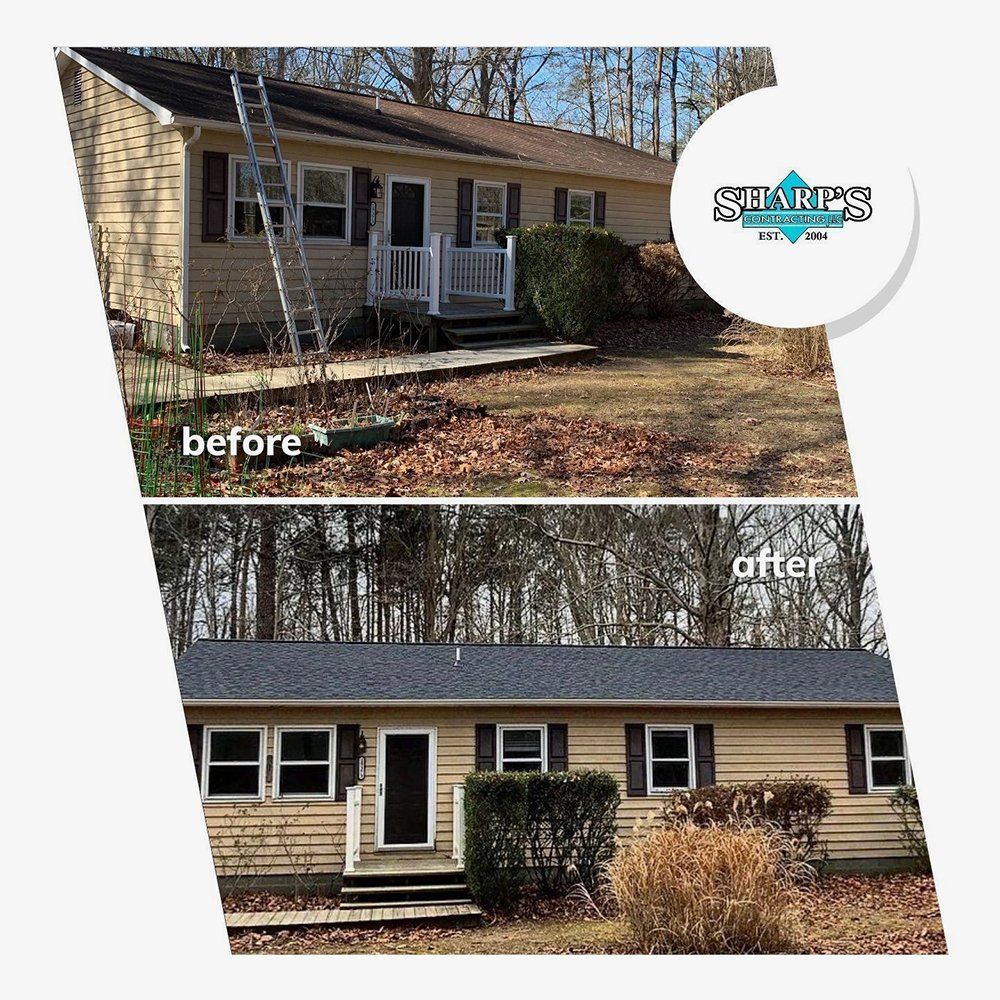 Before and after residential roofing