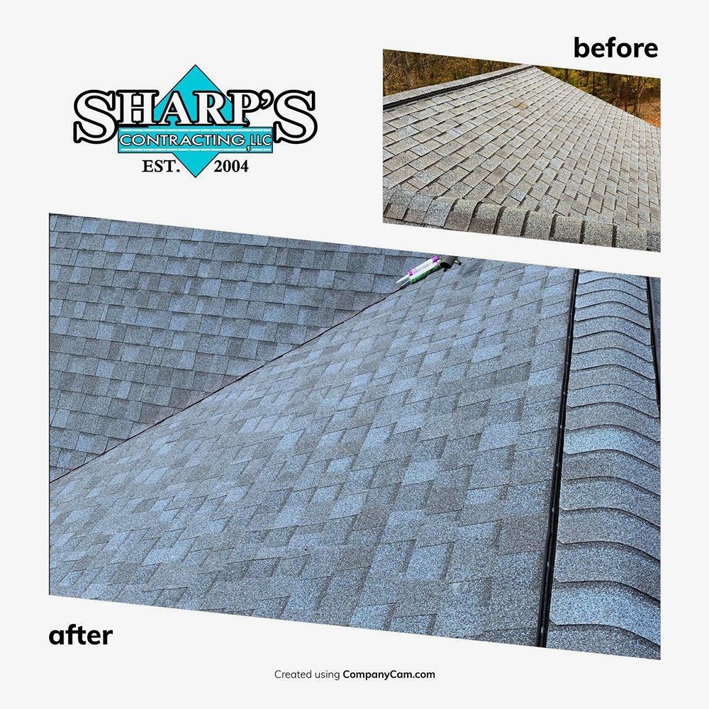 Before and after residential roofing