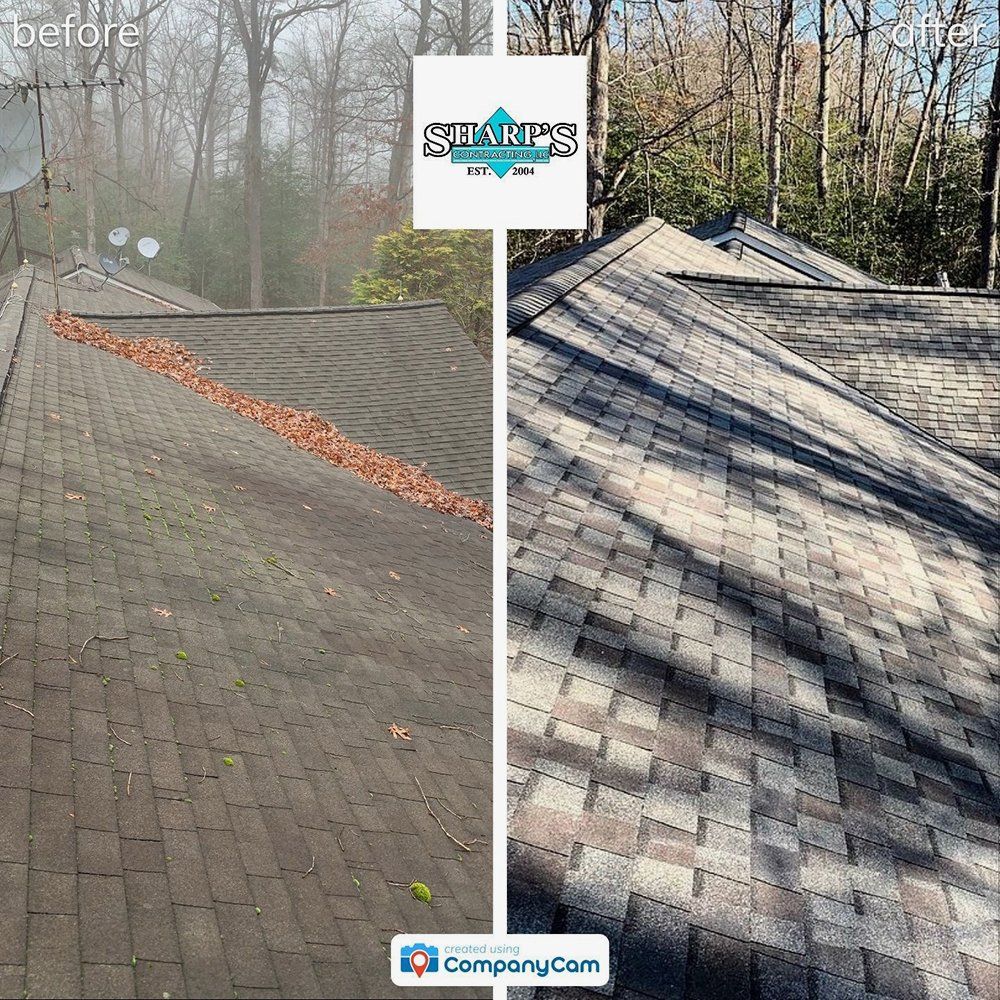 Before and after residential roofing