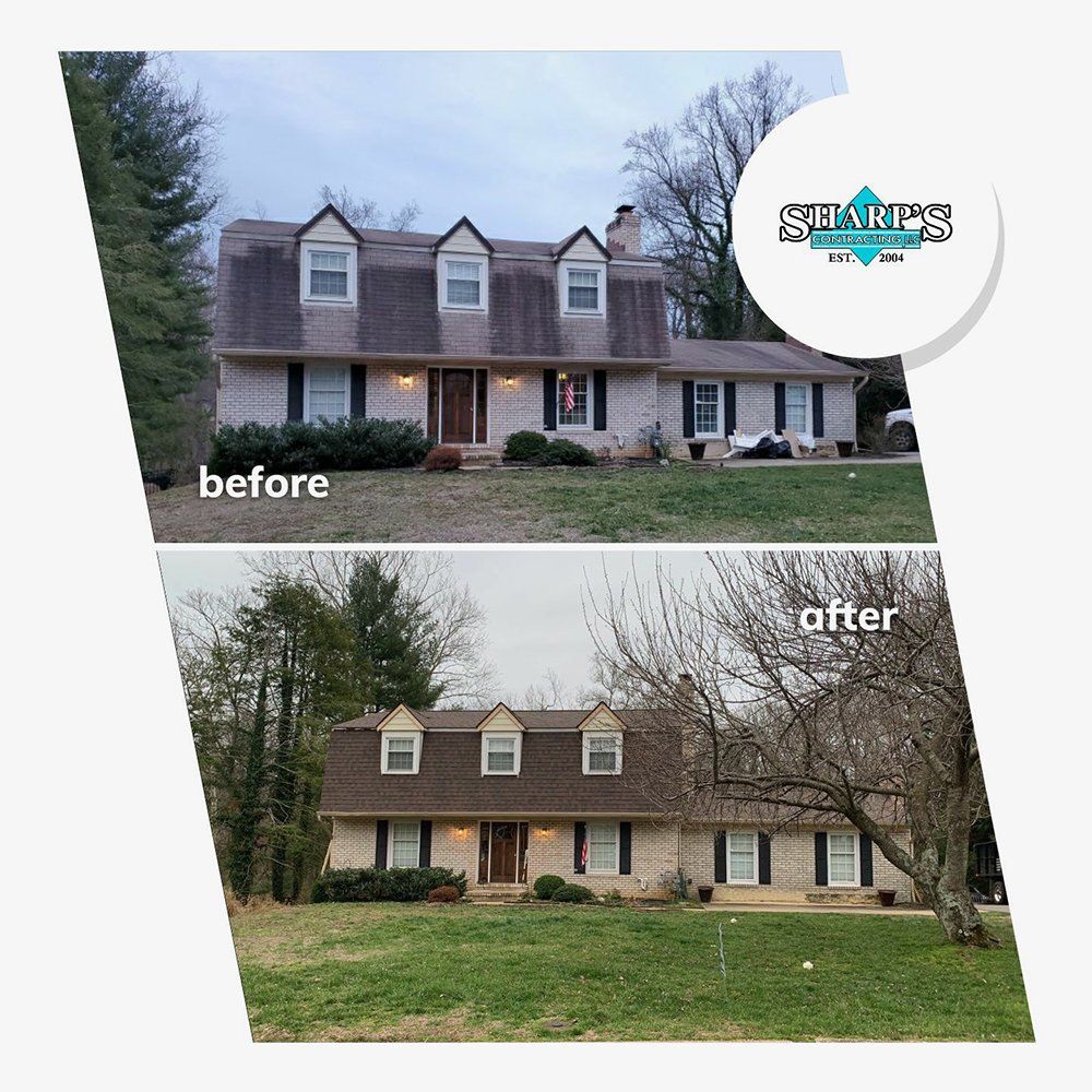 Before and after residential roofing