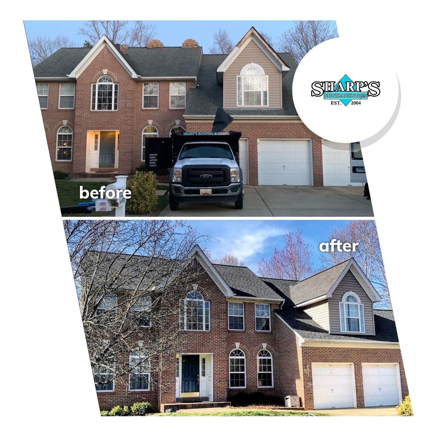 Before and after roofing services