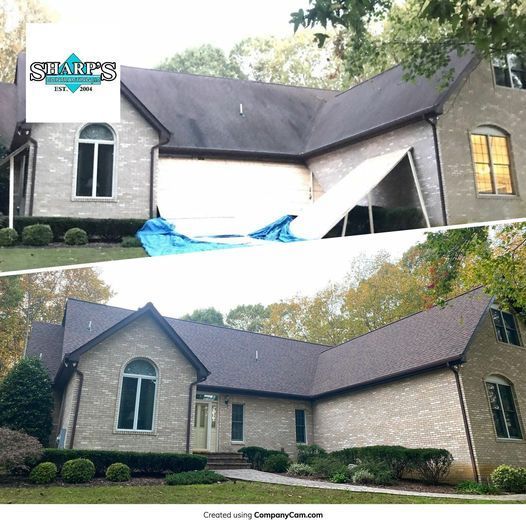 Before and after roofing services