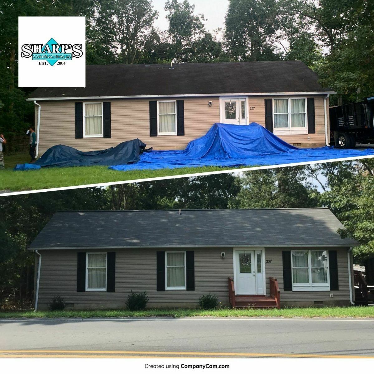 Before and after roofing services