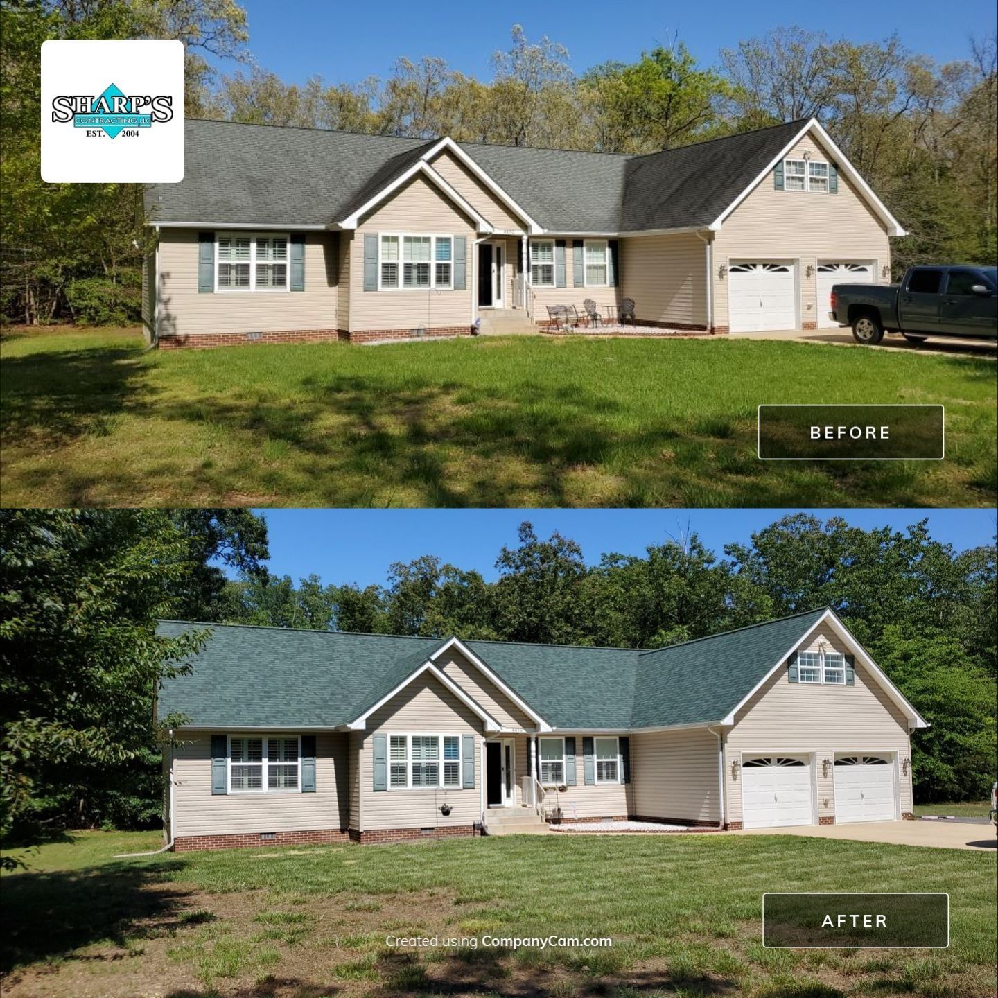 Before and after roofing services