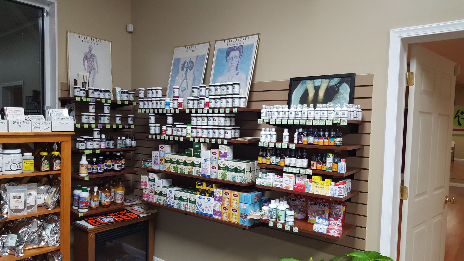 A store filled with shelves filled with lots of different types of products.