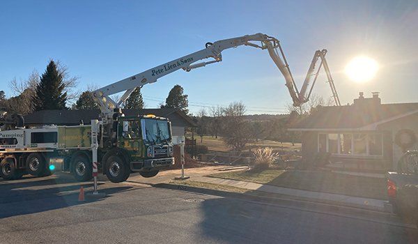 Construction site with trucks