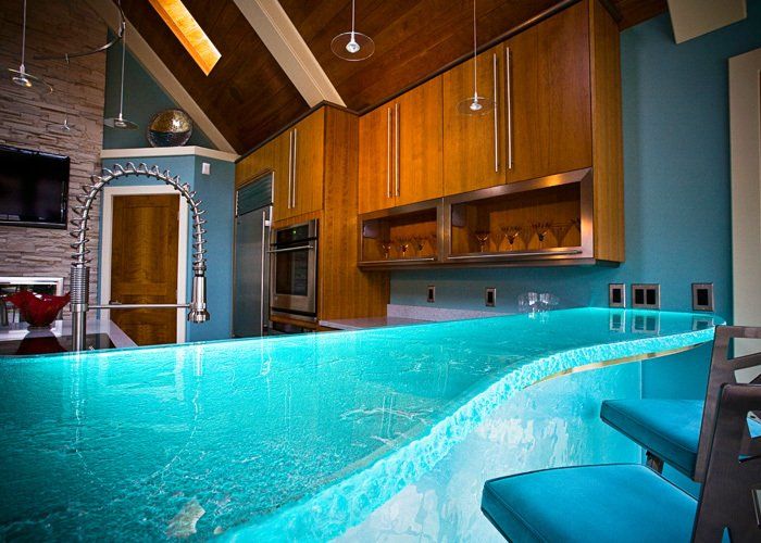 Glass countertop