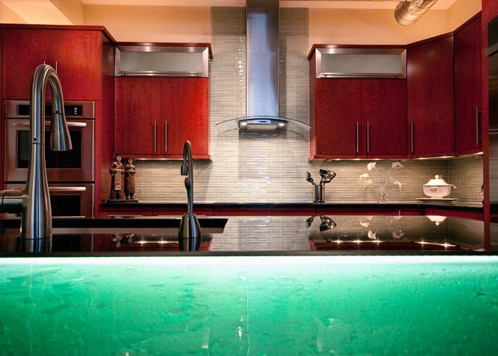 Glass countertop
