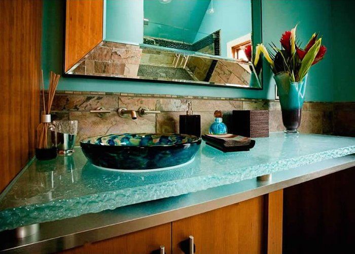 Glass countertop
