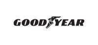 Goodyear logo: black text with wing-footed shoe emblem on a white background.