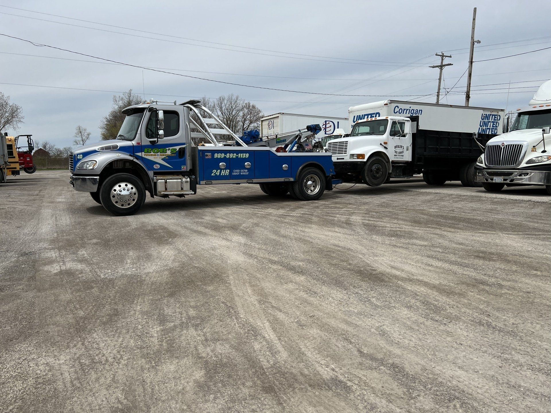 United truck being towed