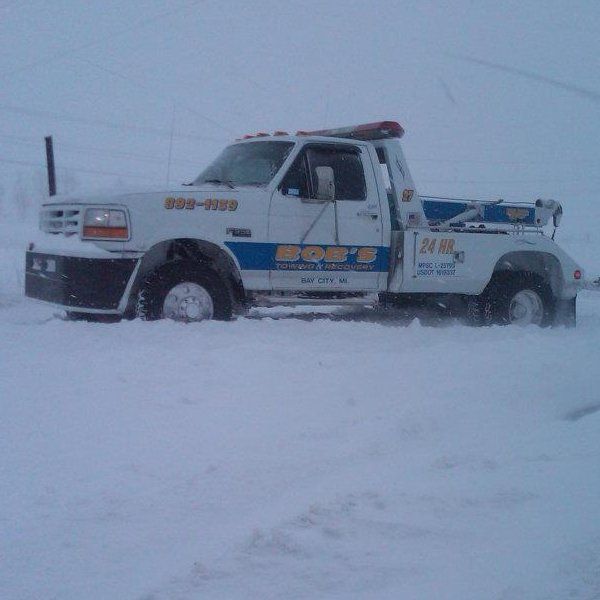 Towing truck on the snow