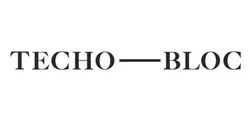 Black serif wordmark reading “TECHO—BLOC” on a white background