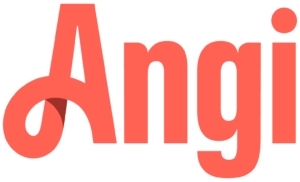 Angi logo in coral.