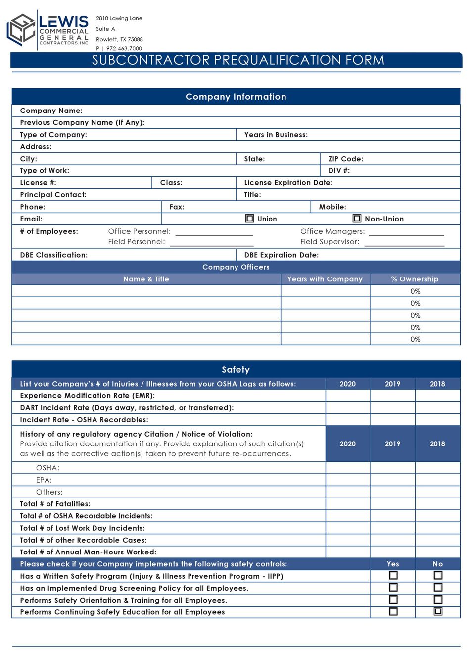 Qualification Form