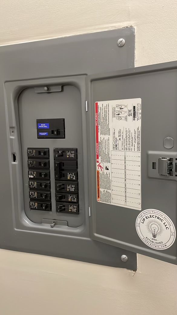 A close up of a electrical box on a wall with the door open.