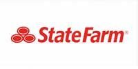 State Farm logo: Red and white, with three interconnected ovals and the brand name.