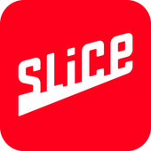 Slice app logo on a red rounded-square background with white stylized text