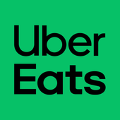 Uber Eats logo in black on a bright green background