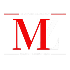 Stylized red and white logo with a large red “M” and faint “Z” on a white background