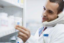 Pharmacist preparing the orders of the client
