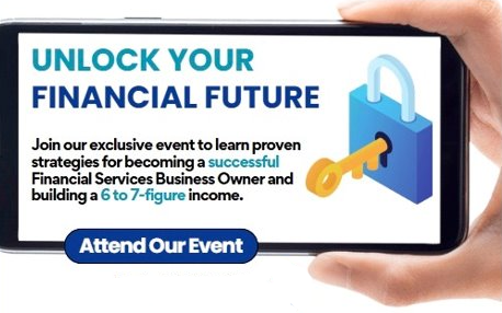Hand holding phone displaying an event ad