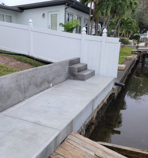 Joe's Seawall retaining wall before